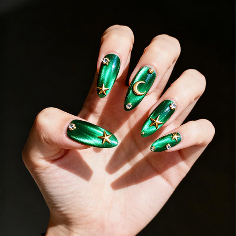 Emerald Star Moon Nails