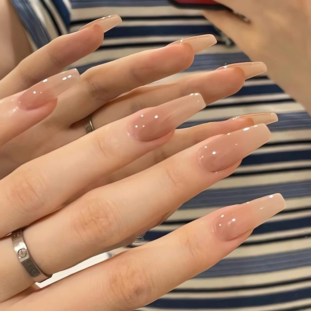Classic nude coffin nails