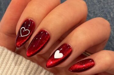 Almond Shape with Hearts